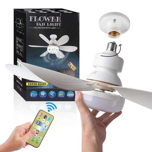 Ceiling Fan Light with Remote Control for Dimming Hanging Mini Ceiling Fans for Bedroom,Indoor,Living Room Colorful Blades