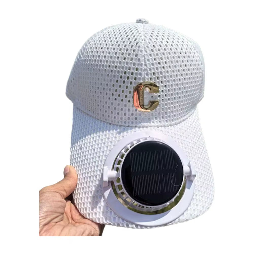 Solar Powered Charging Fan Hat Baseball Hat Outdoor Novelty Hiking Camping Solar Sun Cap for Men Women Adjustable