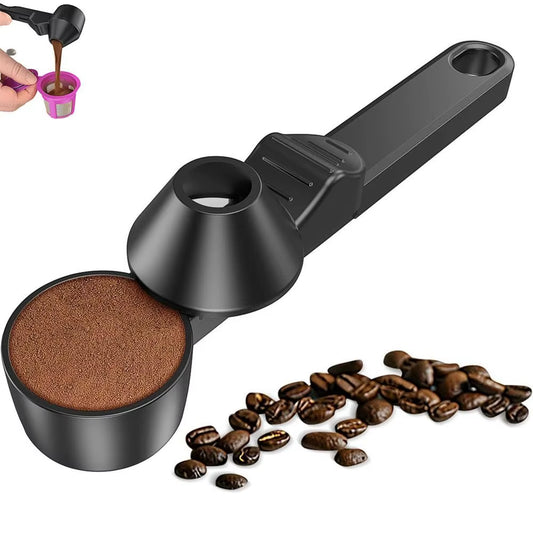 New No Spill Coffee Scoop Reusable Protein Powder Spoon Sliding Spoon Funnel for Milk&Supplements Kitchen Gadgets