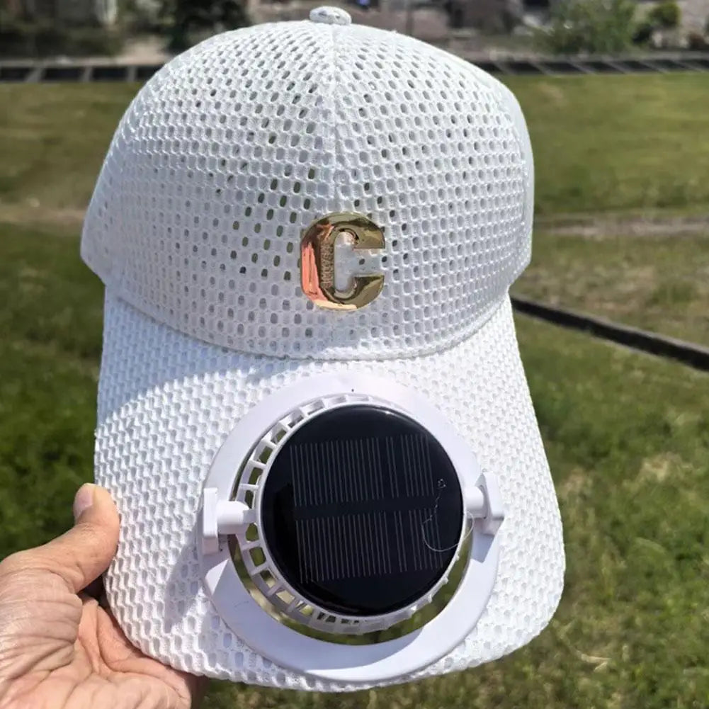 Solar Powered Charging Fan Hat Baseball Hat Outdoor Novelty Hiking Camping Solar Sun Cap for Men Women Adjustable