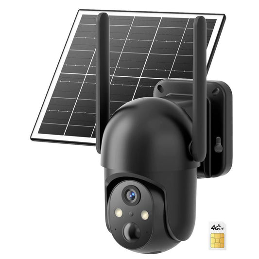 4G LTE Solar Powered Security Camera CB114S with 2K Live View 360° Coverage Two Way Audio PIR Motion Detection IP65 Waterproof Outdoor Surveillance（4G DATA REFILL Required）