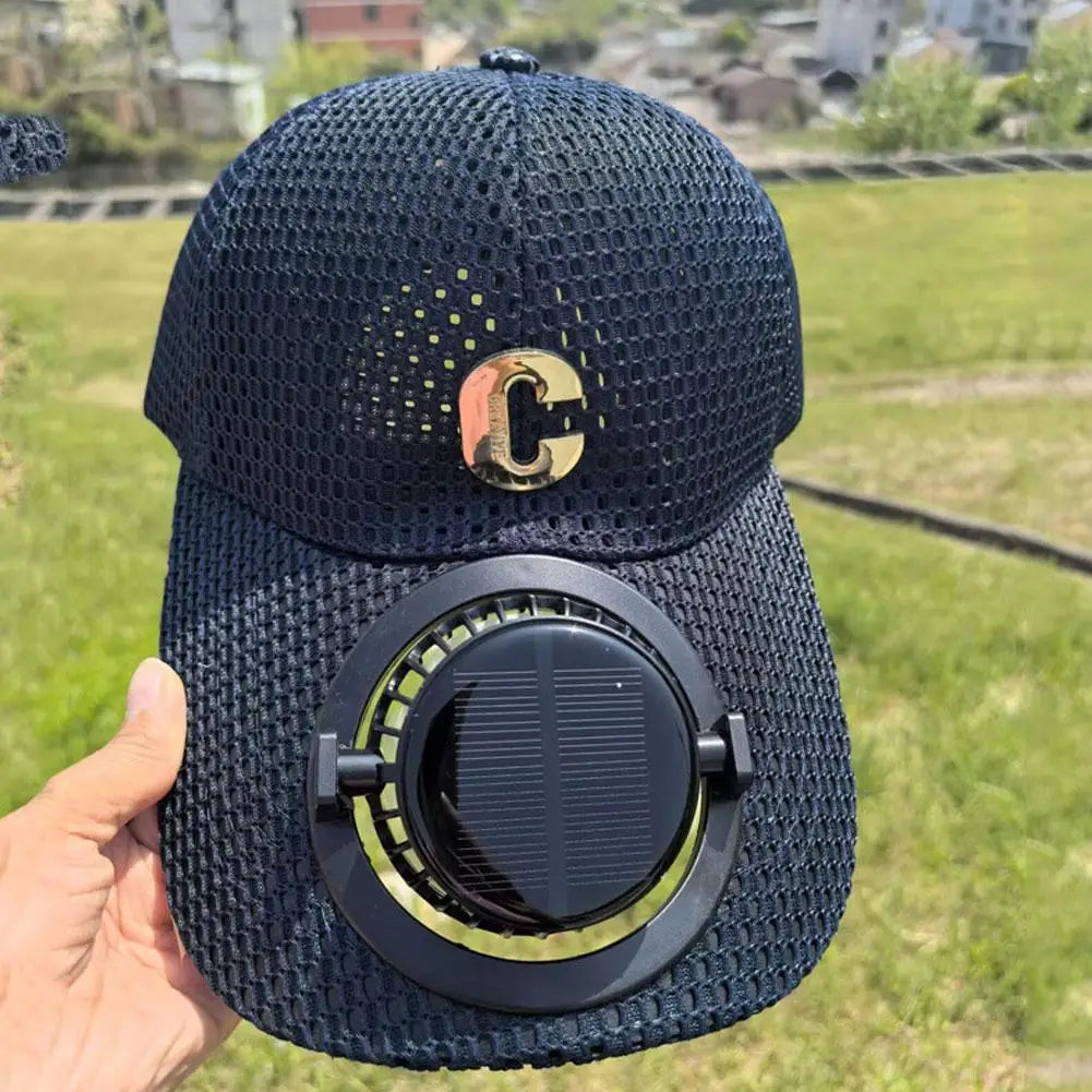 Solar Powered Charging Fan Hat Baseball Hat Outdoor Novelty Hiking Camping Solar Sun Cap for Men Women Adjustable