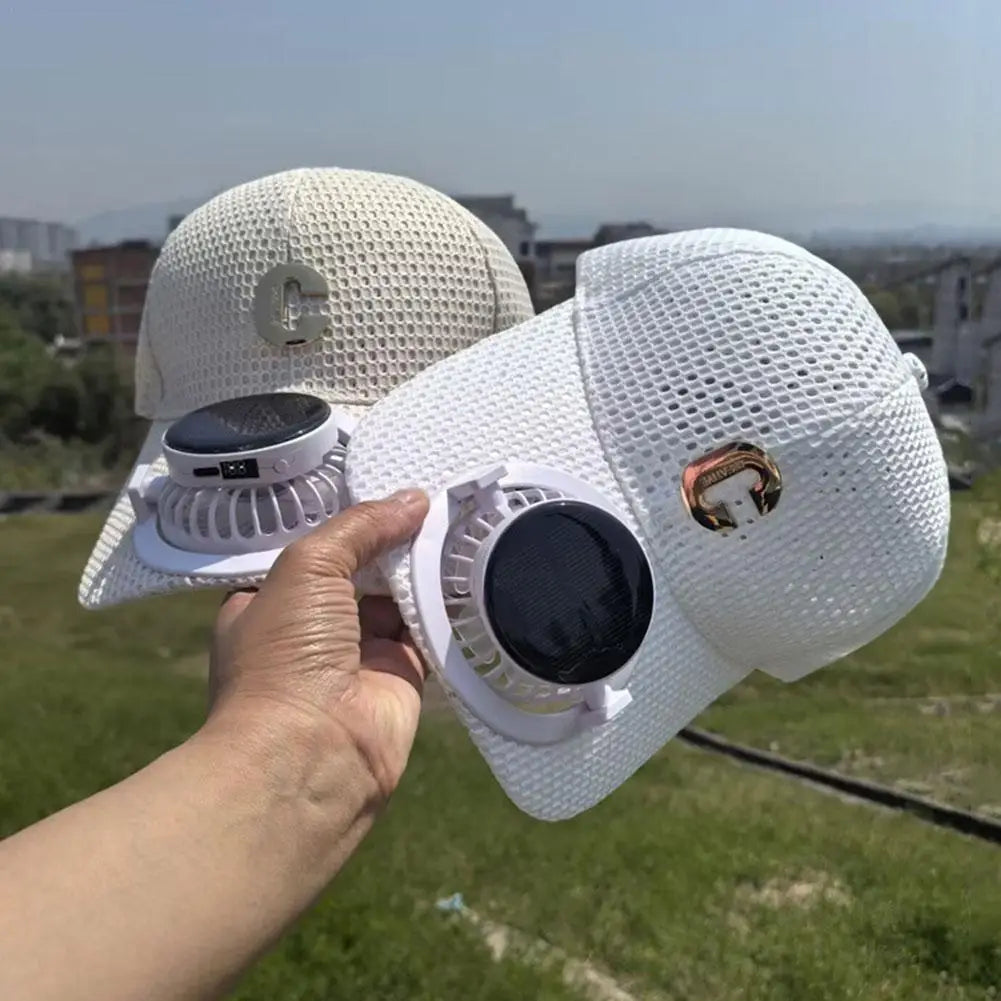 Solar Powered Charging Fan Hat Baseball Hat Outdoor Novelty Hiking Camping Solar Sun Cap for Men Women Adjustable