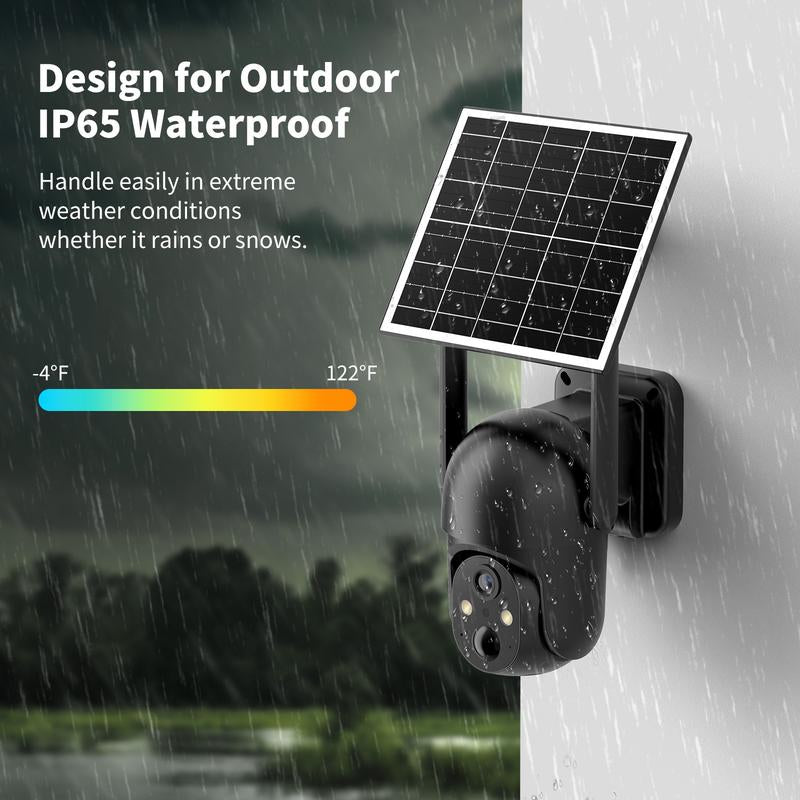 4G LTE Solar Powered Security Camera CB114S with 2K Live View 360° Coverage Two Way Audio PIR Motion Detection IP65 Waterproof Outdoor Surveillance（4G DATA REFILL Required）