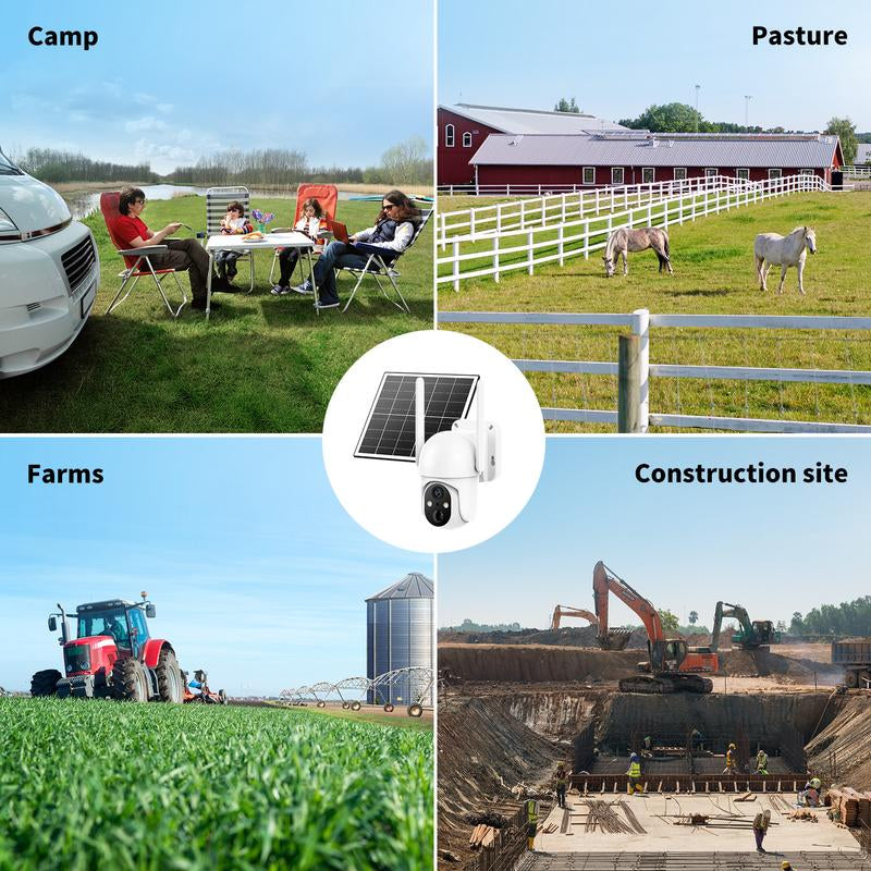 4G LTE Solar Powered Security Camera CB114S with 2K Live View 360° Coverage Two Way Audio PIR Motion Detection IP65 Waterproof Outdoor Surveillance（4G DATA REFILL Required）