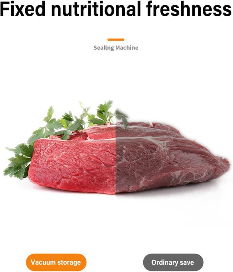 Vacuum Sealer Machine Strong Suction 5-In-1 Modes for Dry & Moist Foods with 10 Vacuum Bags Black Design for Fresh Meat Vegetables